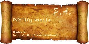 Pálfy Attila névjegykártya